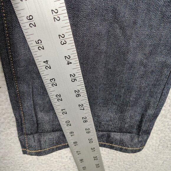 Uniqlo U Jeans Mens 36 Blue Denim Dark Wash Straight Leg High-Rise Casual - Picture 4 of 10